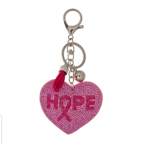 Accessories - Breast Cancer Awareness Key Chain Pink & Silver